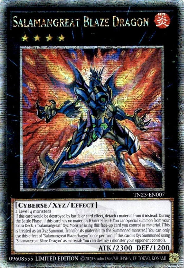 Yugioh Salamangreat Blaze Dragon TN23-EN007 Quarter Century Rare 1st Edition NM