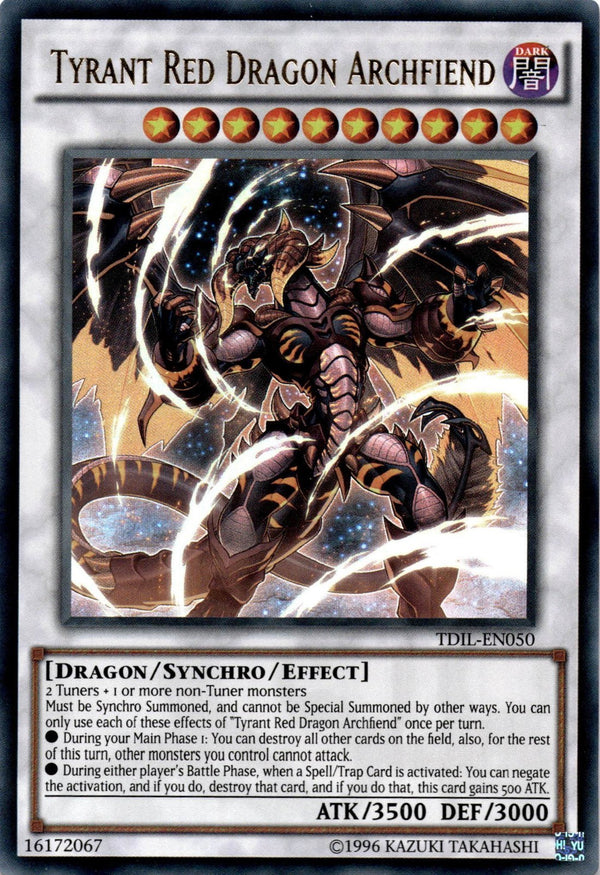 Yugioh Tyrant Red Dragon Archfiend TDIL-EN050 Ultra Rare Unlimited Ed VLP/NM