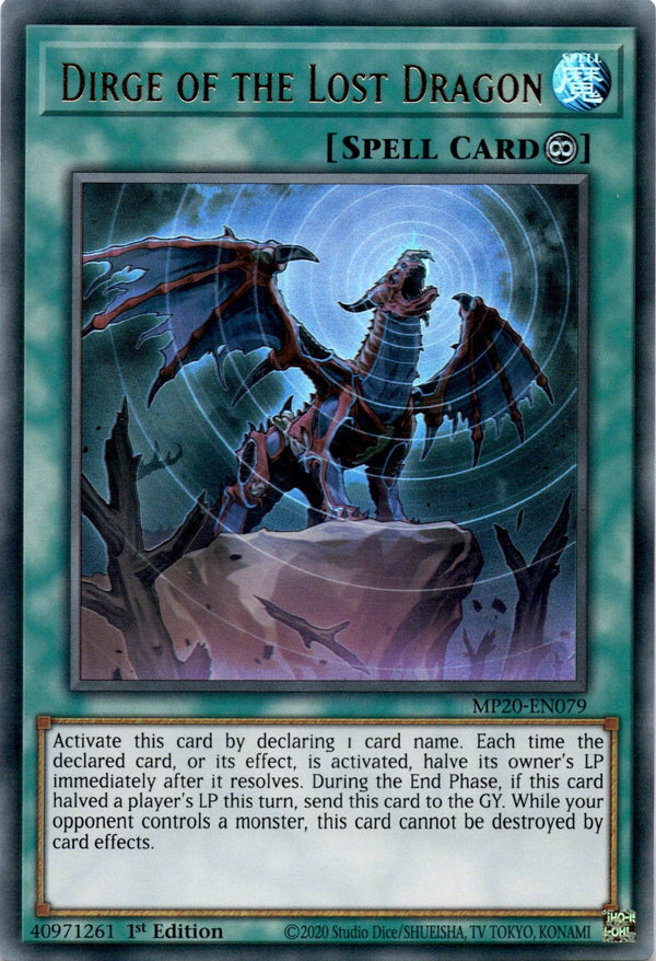 Yugioh Dirge Of The Lost Dragon MP20-EN079 Ultra Rare 1st Edition NM