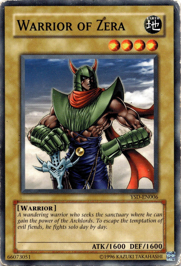 Yugioh Warrior of Zera YSD-006 Common Unlimited Edition DAMAGED