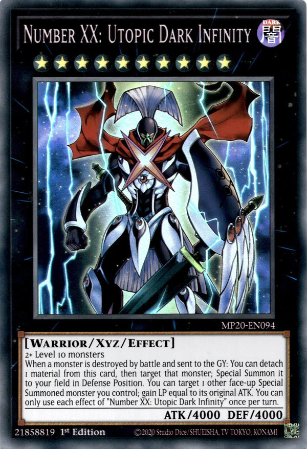 Yugioh Number XX: Utopic Dark Infinity MP20-EN094 Super Rare 1st Edition NM