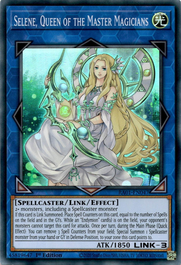 Yugioh Selene, Queen of the Master Magicians RA01-EN047 Super Rare 1st Ed VLP/NM