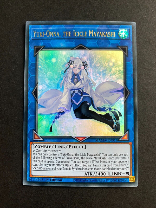 Yugioh Yuki-Onna, the Icicle Mayakashi MAMA-EN014 Ultra Rare 1st Edition NM