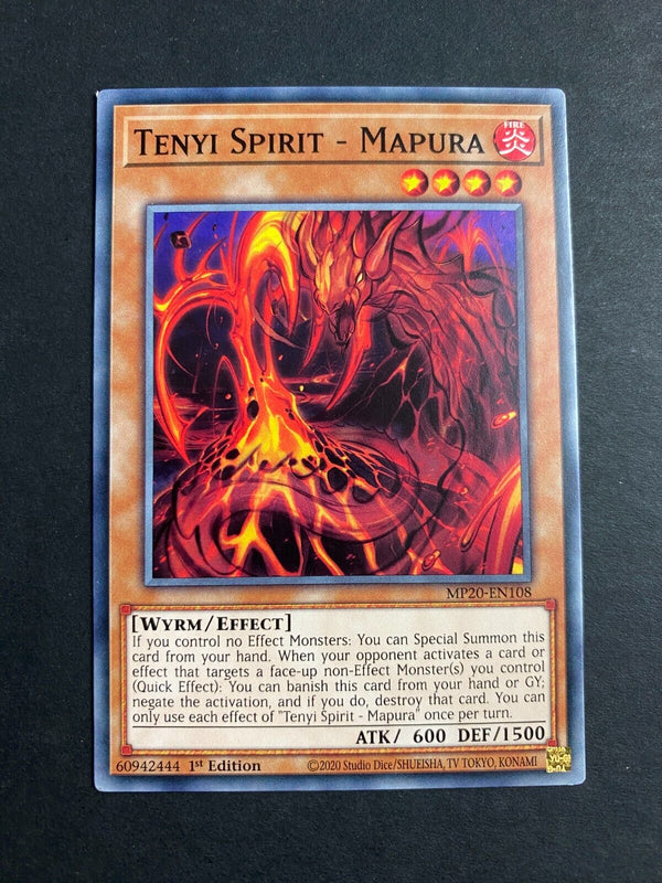 Yugioh Tenyi Spirit - Mapura MP20-EN108 Common 1st Edition VLP/NM