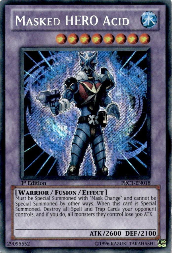 Yugioh Masked HERO Acid PRC1-EN018 Secret Rare 1st Edition HP/MP