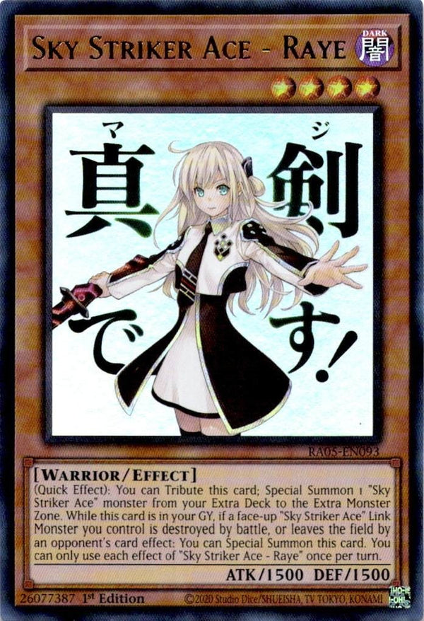 Yugioh Sky Striker Ace - Raye RA05-EN093 NA Print Ultra Rare 1st Edition NM