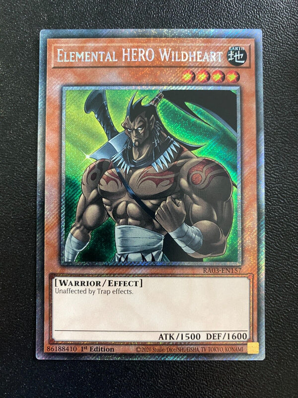 Yugioh Elemental HERO Wildheart RA03-EN157 Platinum Secret Rare 1st Edition NM