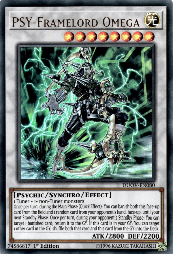 Yugioh PSY-Framelord Omega DUOV-EN080 Ultra Rare 1st Edition VLP/NM