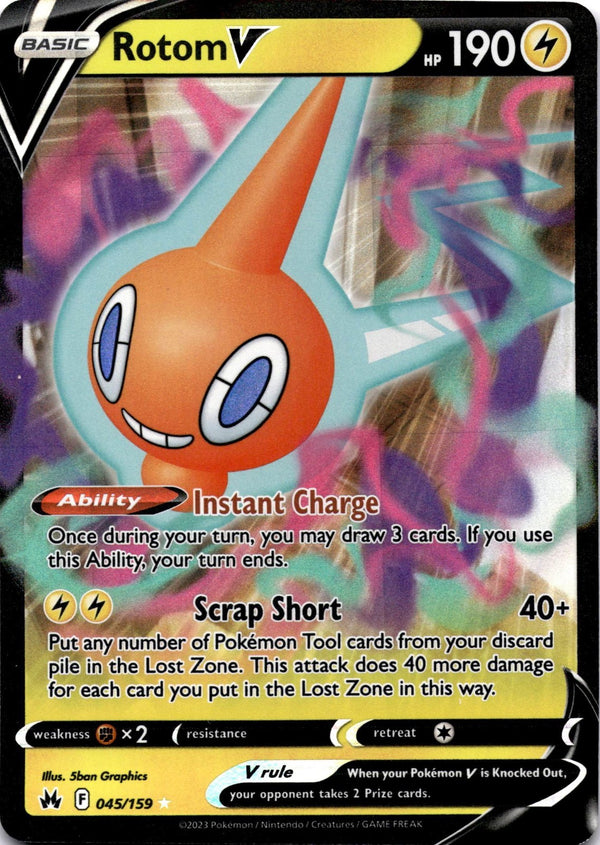 Pokemon Rotom V 045/159 Crown Zenith Full Art Holo NM