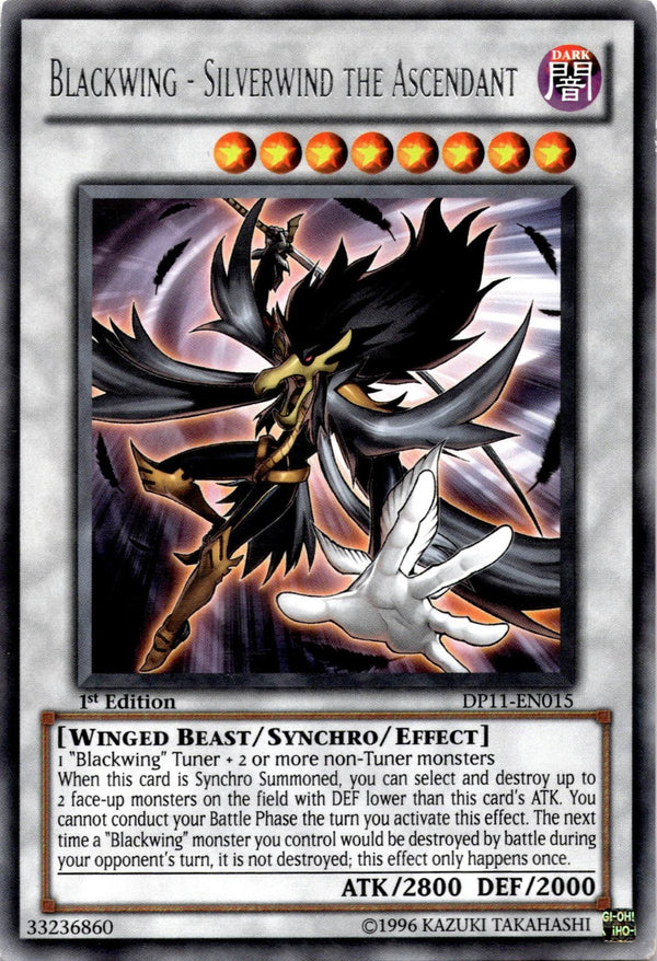 Yugioh Blackwing - Silverwind the Ascendant DP11-EN015 Rare 1st HP/MP (SCUFFING)