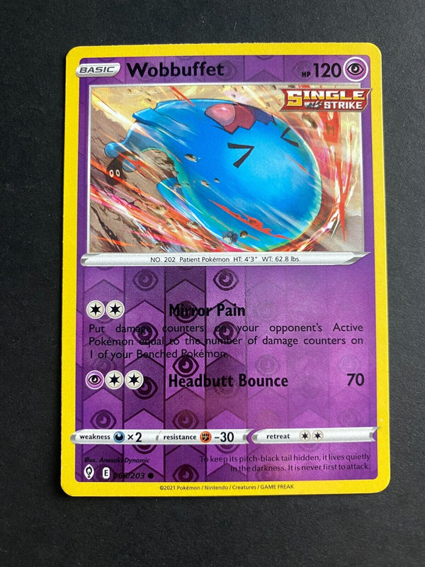 Pokemon Wobbuffet 066/203 Evolving Skies Reverse Holo LP/NM