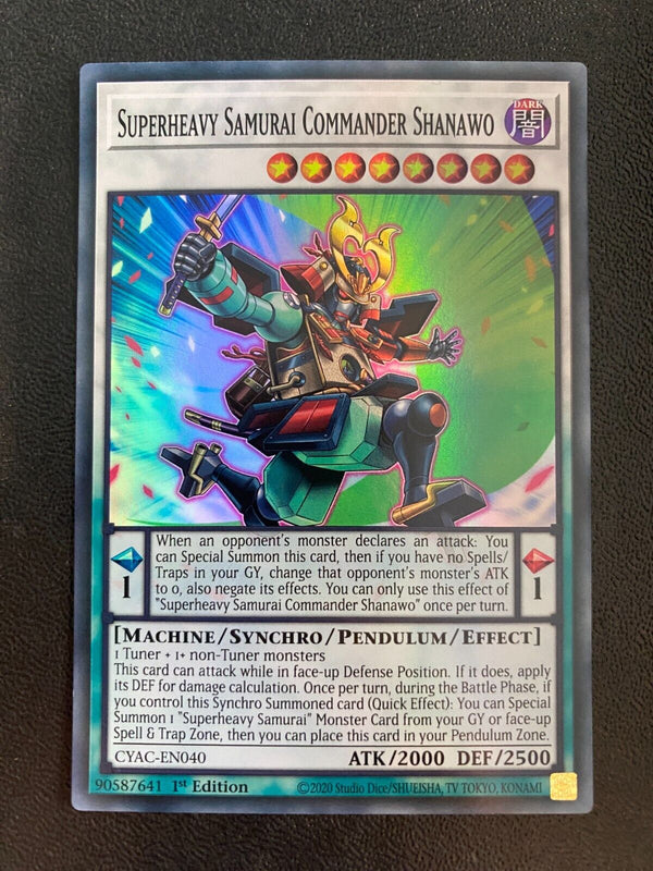 Yugioh Superheavy Samurai Commander Shanawo CYAC-EN040 Super Rare 1st Ed NM/MINT