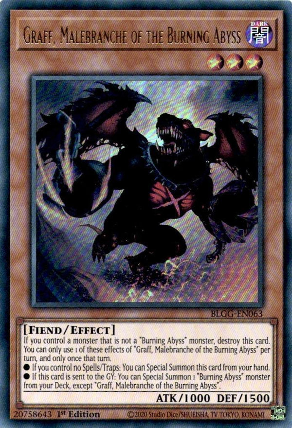Yugioh Graff, Malebranche of the Burning Abyss BLGG-EN063 Ultra Rare 1st Ed NM