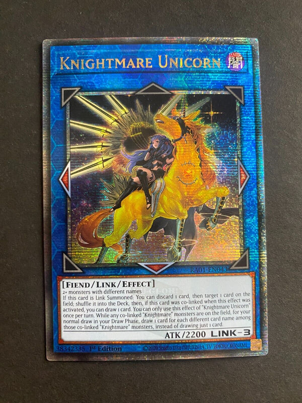 Yugioh Knightmare Unicorn RA01-EN043 Quarter Century Rare 1st Edition NM
