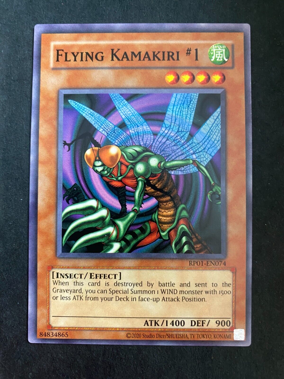 Yugioh Flying Kamakiri #1 RP01-EN074 Common (Misprint/Miscut) #2 Retro Pack NM