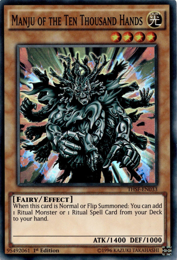 Yugioh Manju of the Ten Thousand Hands THSF-EN033 Super Rare 1st Edition LP/NM