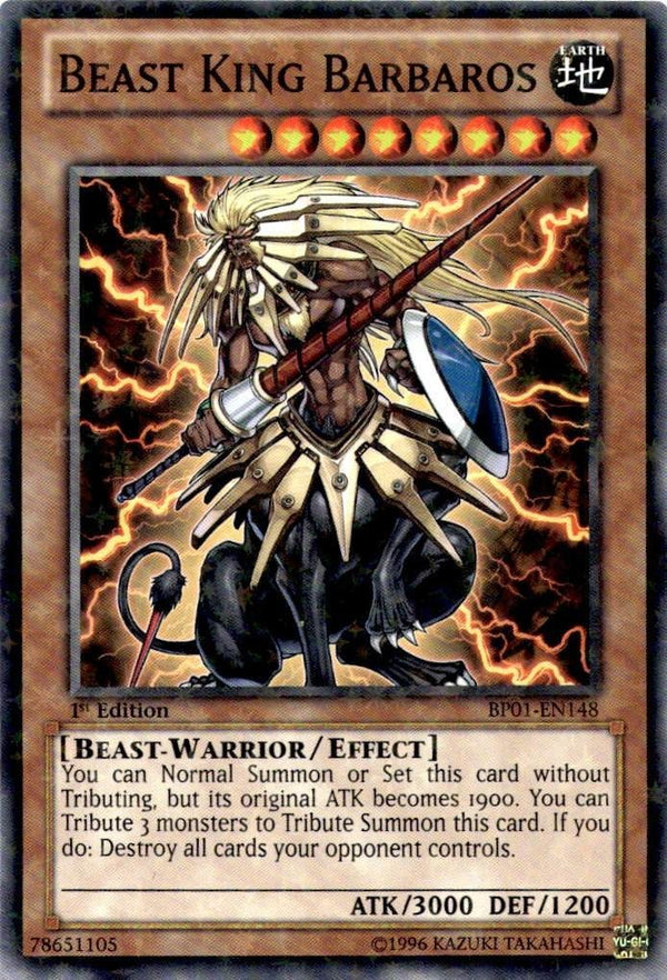 Yugioh Beast King Barbaros BP01-EN148 Starfoil Rare 1st Edition NM