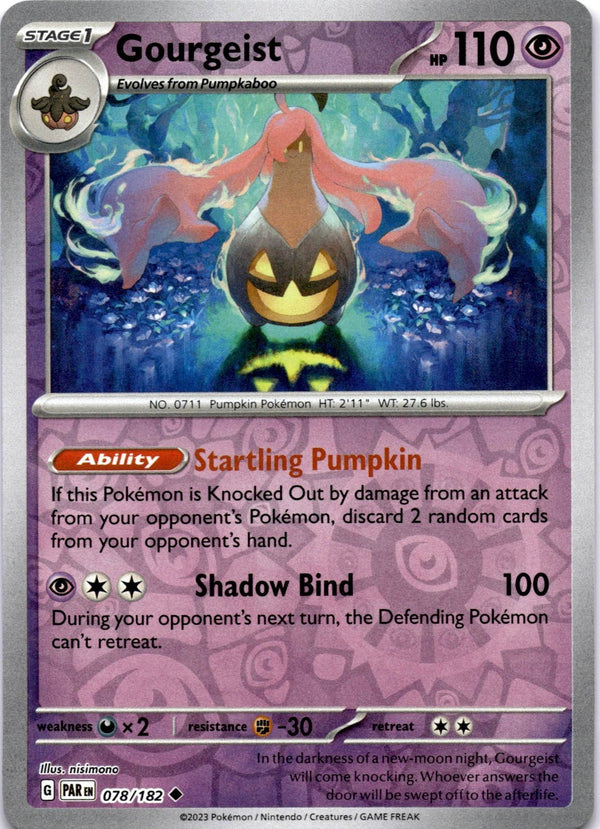 Pokemon Gourgeist 078/182 Paradox Rift Reverse Holo NM