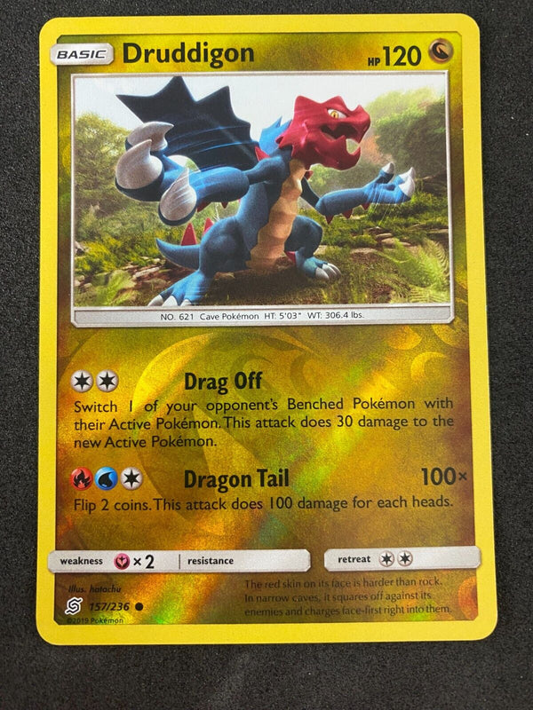 Pokemon Druddigon 157/236 Unified Minds Reverse Holo NM