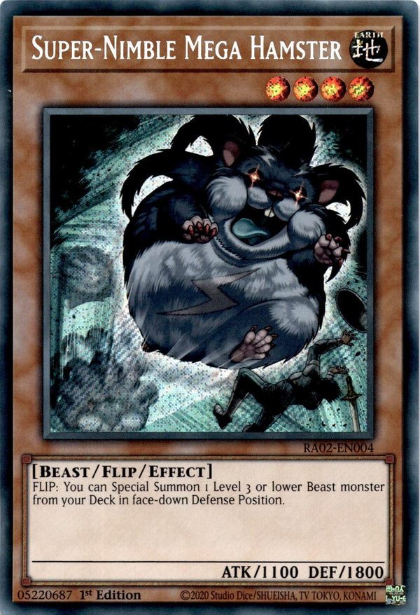 Yugioh Super-Nimble Mega Hamster RA02-EN004 Secret Rare 1st Edition LP