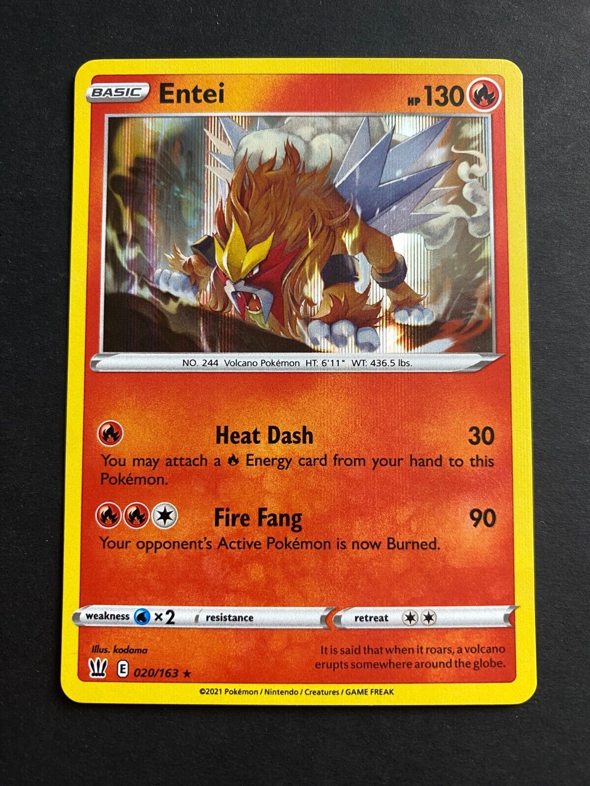 Pokemon Entei 020/163 Battle Styles Holo NM