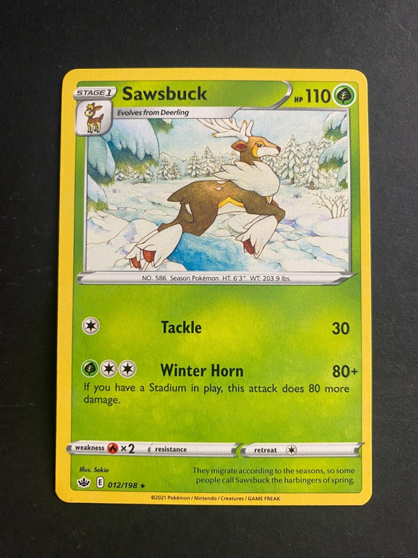 Pokemon Sawsbuck 012/198 Chilling Reign Rare Non Holo NM