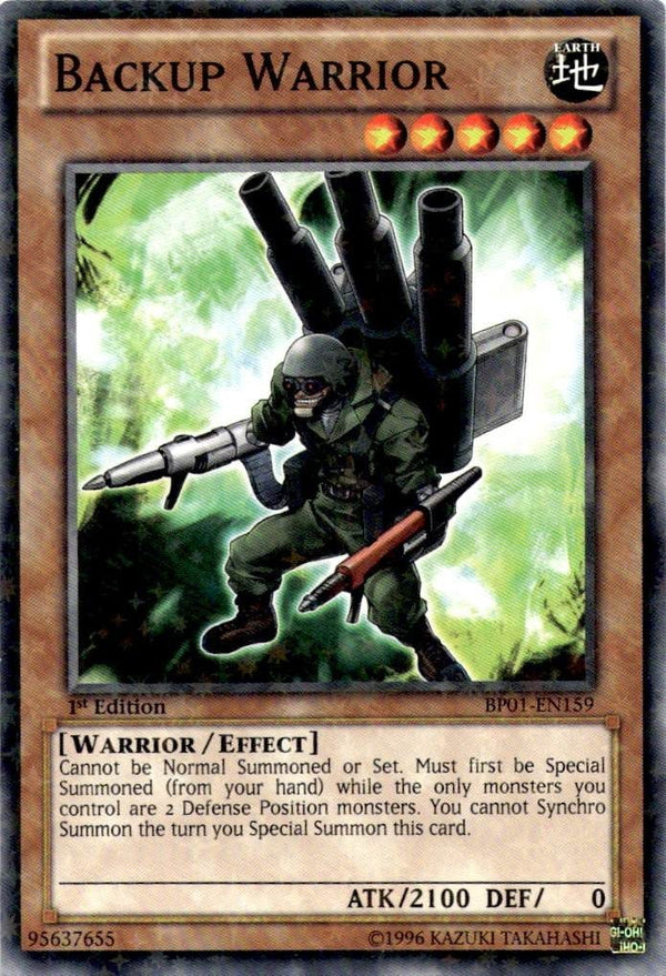 Yugioh Backup Warrior BP01-EN159 Starfoil Rare 1st Edition NM