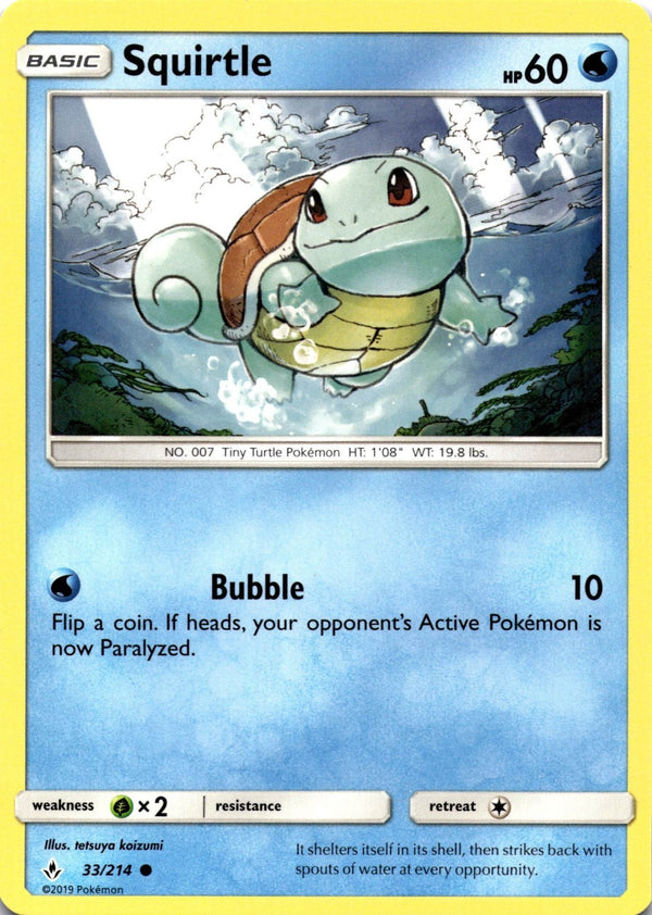 Pokemon Squirtle 33/214 Unbroken Bonds Non Holo NM