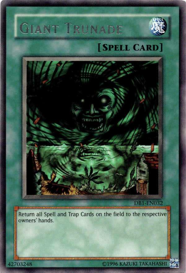 Yugioh Giant Trunade DB1-EN032 Rare Unlimited Edition VLP/NM
