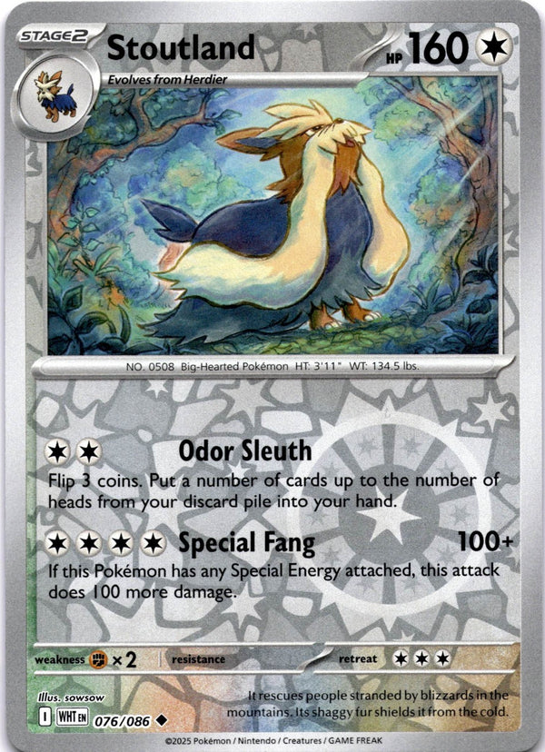 Pokemon Stoutland 076/086 White Flare Reverse Holo NM