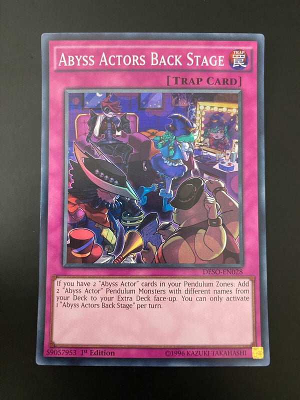 Yugioh Abyss Actors Back Stage DESO-EN028 Super Rare 1st Edition LP