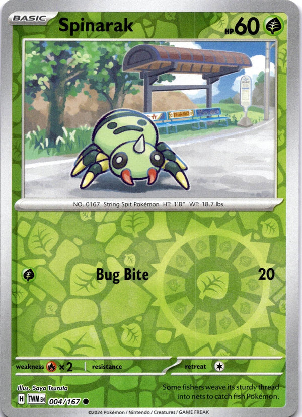 Pokemon Spinarak 004/167 Twilight Masquerade Reverse Holo NM