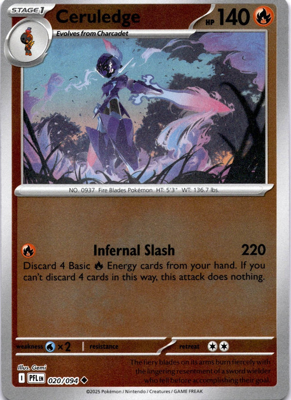 Pokemon Ceruledge 020/094 Phantasmal Flames Reverse Holo NM