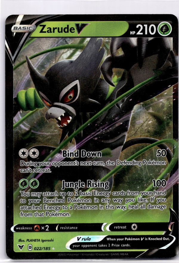 Pokemon Zarude V 022/185 Vivid Voltage Full Art Holo NM
