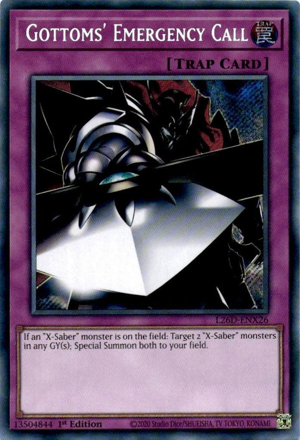 Yugioh Gottoms' Emergency Call L26D-ENX26 Secret Rare 1st Edition NM