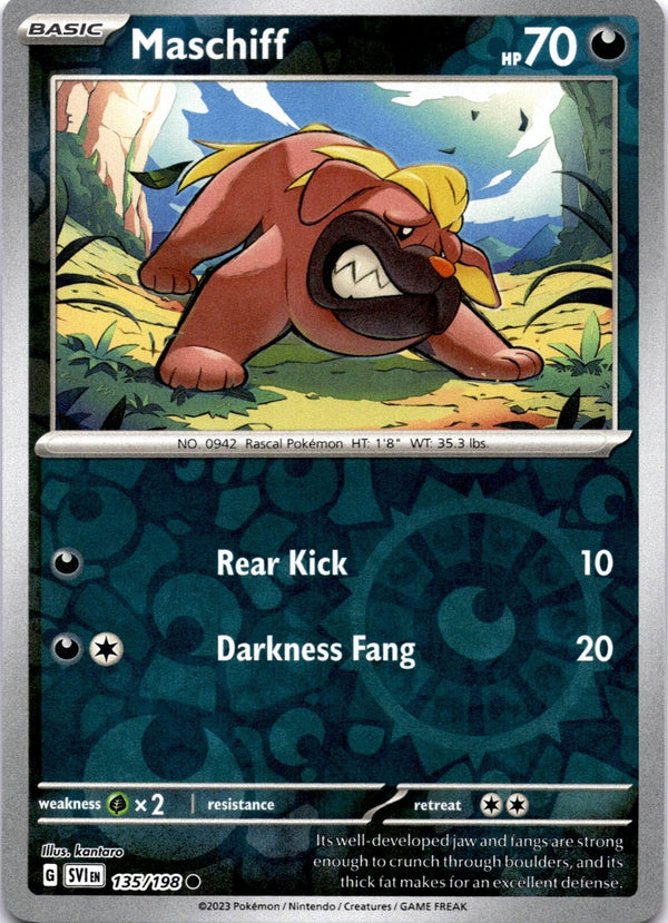 Pokemon Maschiff 135/198 Scarlet Violet Base Reverse Holo NM