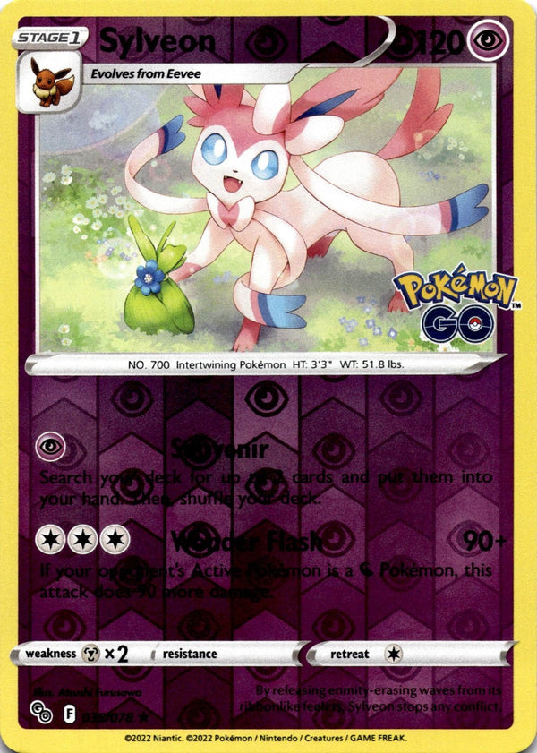 Pokemon Sylveon 035/078 Pokemon Go Reverse Holo NM