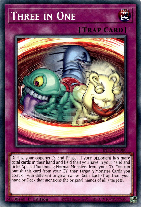 Yugioh Three in One INFO-EN080 Common 1st Edition NM