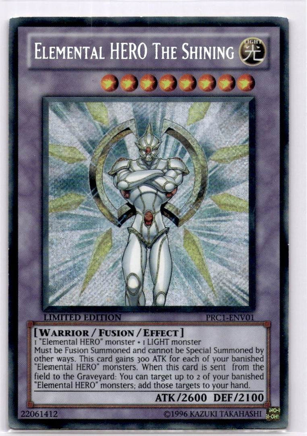 Yugioh Elemental HERO The Shining PRC-ENV01 Secret Rare Limited Ed MP (FADED)