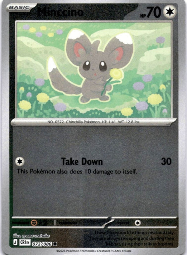 Pokemon Minccino 072/086 Chaos Rising Reverse Holo NM