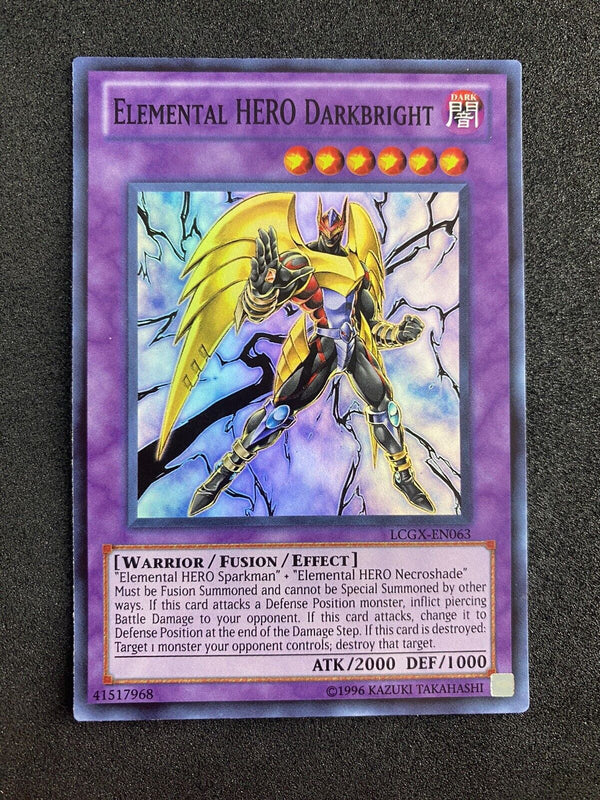 Yugioh Elemental Hero Darkbright LCGX-EN063 Super Rare 1st Edition NM