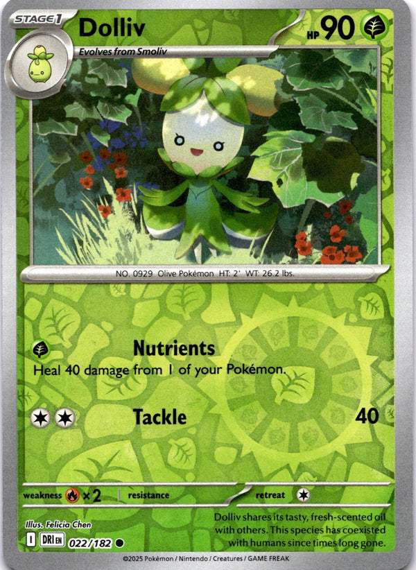 Pokemon Dolliv 022/182 Destined Rivals Reverse Holo NM