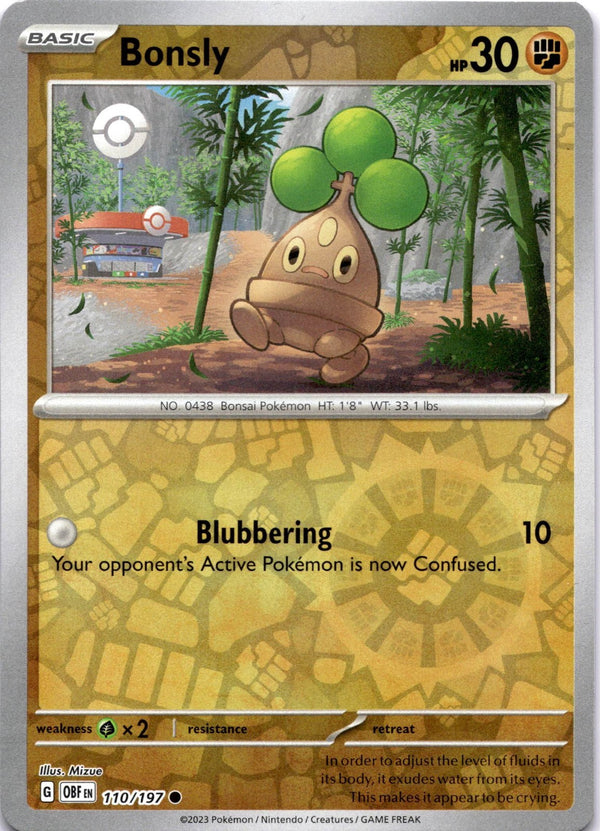 Pokemon Bonsly 110/197 Obsidian Flames Reverse Holo NM