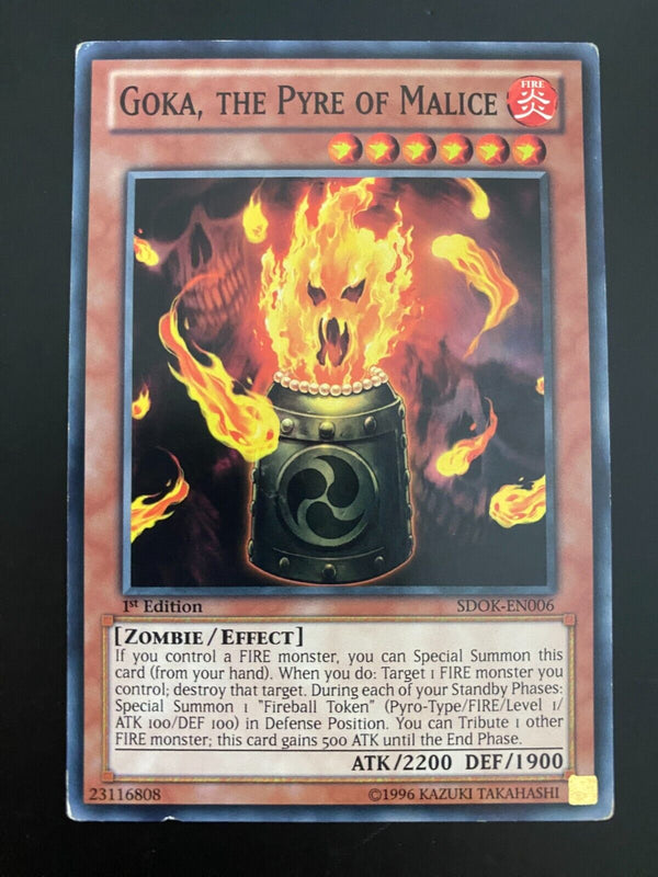 Yugioh Goka, the Pyre of Malice SDOK-EN006 Common 1st Edition HP