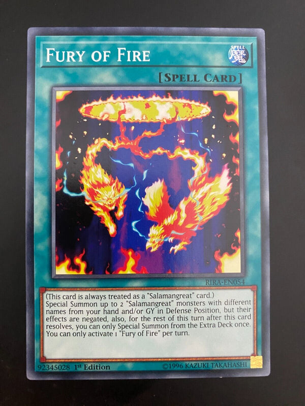 Yugioh Fury of Fire RIRA-EN054 1st Edition Common NM