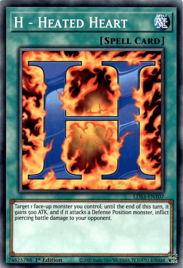 Yugioh H - Heated Heart LDS3-EN107 Common 1st Edition NM