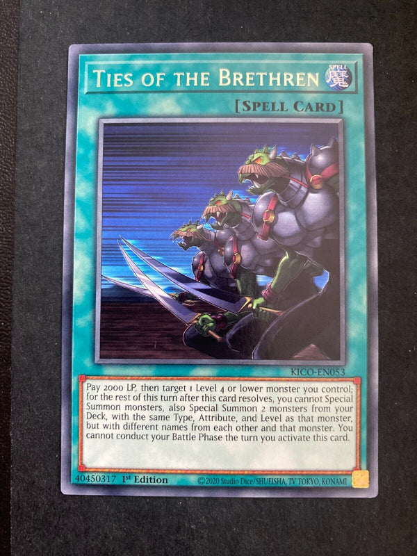 Yugioh Ties of the Brethren KICO-EN053 Rare 1st Edition NM