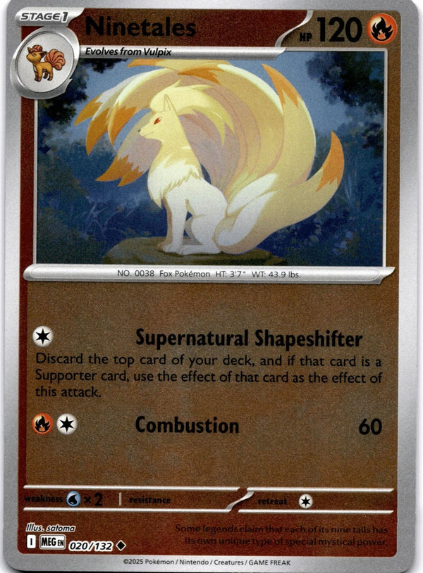 Pokemon Ninetales 020/132 Mega Evolution Reverse Holo NM