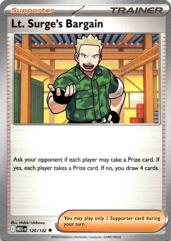 Pokemon Lt. Surge's Bargain 120/132 Mega Evolution Non Holo NM