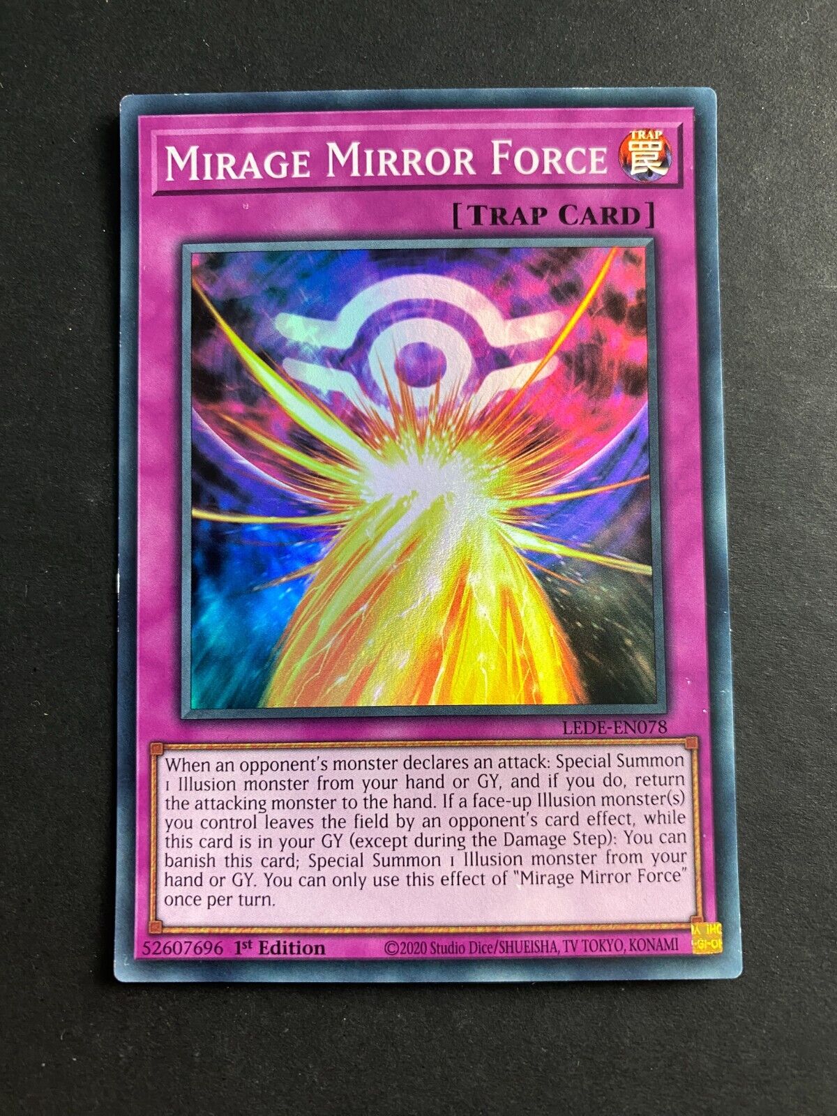 Yugioh Mirage Mirror Force LEDE-EN078 Super Rare 1st Edition VLP/NM